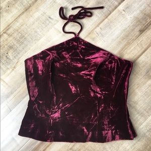 Red Ann Taylor crushed velvet top - size 10 (EUC)